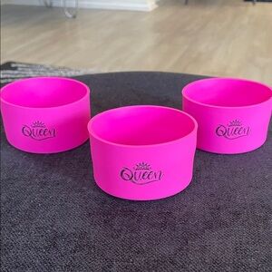 Bundle of 3 Pink Queen Silicone Bracelets
